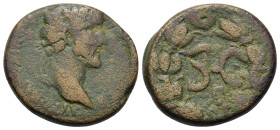 Antoninus Pius (138-161). Seleucis and Pieria, Antioch. Æ (25mm, 12g). Laureate head r. R/ SC within wreath; Γ below. RPC IV, 6999 (temporary).