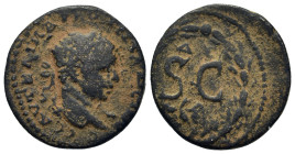 Elagabalus (218-222). Syria, Seleucis and Pieria. Antioch. Æ As (19,1mm, 4.23g). Laureate head right / S • C, Δ Є above, eagle below; all within laure...