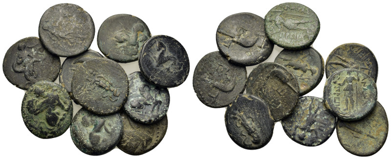 Lot of 10 Greek Æ coins, to be catalog. Lot sold as is, no return.