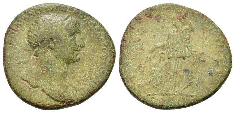 Trajan (98-117). Æ Dupondius (25,9mm, 10.6g). Rome, AD 112-115. Laureate bust r....