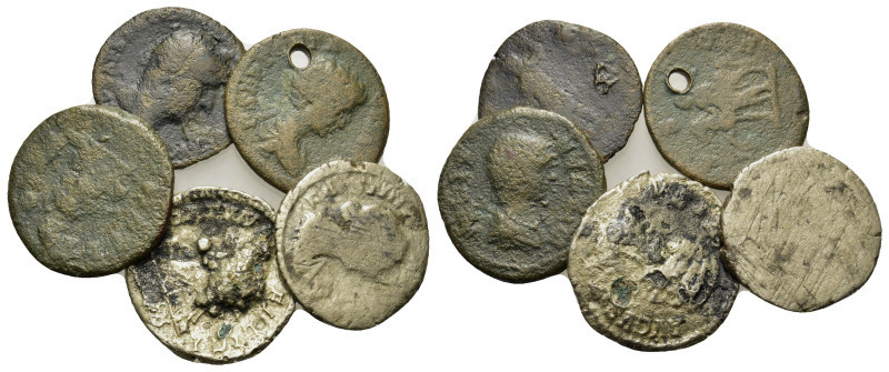 Lot of 5 Roman Provincial Æ and AR coins, to be catalog. Lot sold as is, no retu...