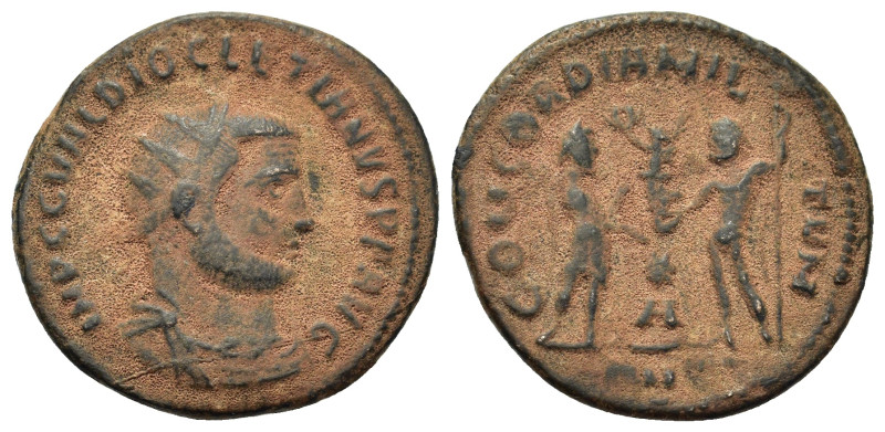 Diocletian (284-305). Æ Antoninianus (20,8mm, 3.3g). Antioch, AD 296. Radiate, d...