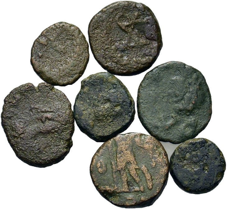 Mixed lot of 7 Æ ancient coins, to be catalog. Lot sold as is, no return