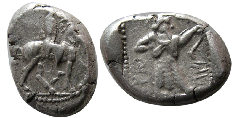 CILICIA. Tarsos. Circa 420-410 BC. AR Stater (10.57 gm; 23mm x 16 mm). Horseman ...