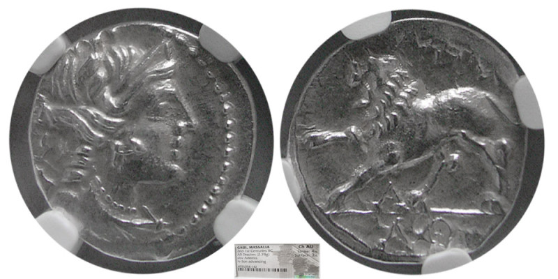 GAUL, Massalia. Circa 2nd.-1st. Centuries BC. AR Drachm (2.74 gm; 15 mm). NGC-Ch...