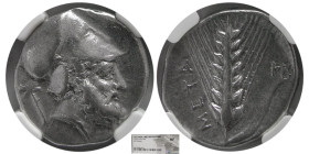 LUCANIA. Metapontum. Circa 340-330 BC. AR Stater. NGC-VF.