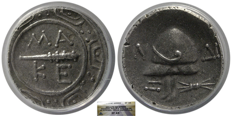 KINGS of MACEDON. temp. Philip V. 221-179 BC. AR Tetrobol (2.46 gm; 14 mm). ANAC...