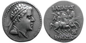KINGS of BAKTRIA. Eukratides I. ca. 171-145 BC. AR drachm