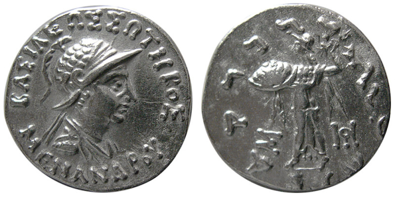 BAKTRIAN KINGS, Menander I Soter, Ca. 165/55-130 BC. AR Tetradrachm (9.87 gm; ; ...