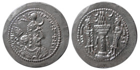 SASANIAN KINGS. Yazdgird I, 399-420 AD. AR Drachm. RD (Ray) mint.