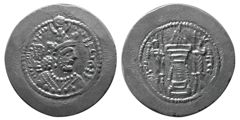 SASANIAN KINGS. Yazdgird II, (438-457 AD). AR Drachm (4.12 gm; 28 mm). mint; AS ...