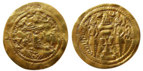 SASANIAN KINGS. Khusro I. 531-579 AD. Gold Imitative Dinar.