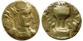 INDO-SASANIAN KINGS. Bahram V, 420-438 AD. AV Dinar . RRR.