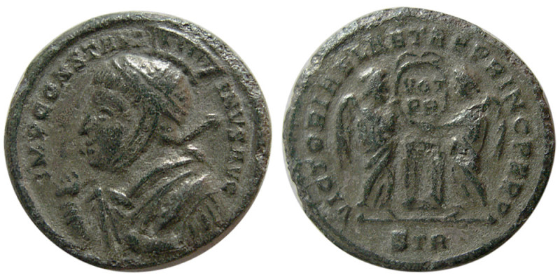 ROMAN EMPIRE, Constantine I, 307-337 AD. Æ Follis (2.95 gm; 18 mm). Ticinum, AD ...