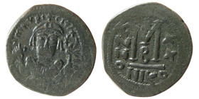 BYZANTINE EMPIRE; Maurice Tiberius, 582-602 AD. Æ Follis.