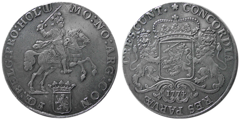 NETHERLANDS, 1581-1795. AR Ducaton (32.33 gm; 42 mm). Utrecht mint, dated 1774. ...