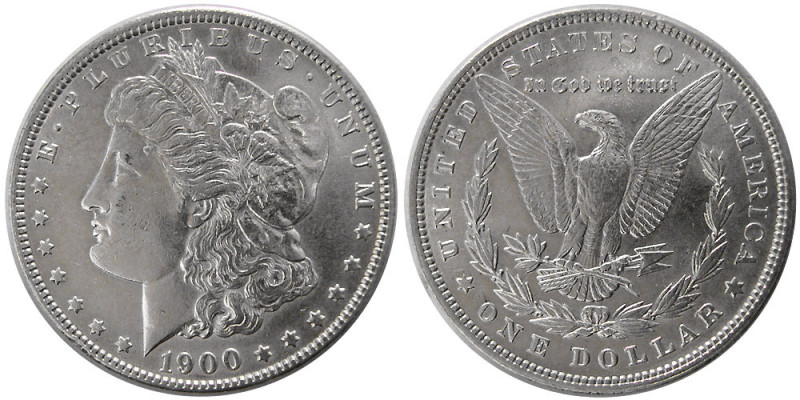 UNITED STATES. 1900. Morgan Dollar. Choice UNC. Fully lustrous.