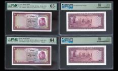 IRAN, Bank Melli. Pair of 100 Rials Bank Notes. Pick # 67. PMG-64, 65.