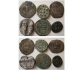 GROUP LOT OF 6 Sasanian Bronze coins. Different rulers.