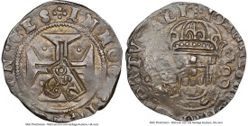 Afonso VI Counterstamped 250 Reis ND (1663) AU55 NGC, KM33.2, LMB-024. 11.29gm. "Crowned 2SO" countermark (AU Strong) on Portugal João IV 200 Reis (1/...