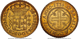 Jose I gold 4000 Reis 1775-(L) UNC Details (Cleaned) NGC, Lisbon mint, KM171.1, LMB-298. First type, Inverted Reverse, IOSEPHUS/DOMINVS. A rather beau...