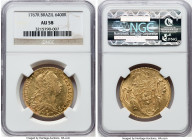 Jose I gold 6400 Reis 1767-R AU58 NGC, Rio de Janeiro mint, KM172.2, LMB-435. A lustrous champagne offering with well-preserved devices. HID0980124201...