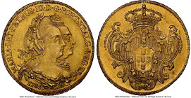 Maria I & Pedro III gold 6400 Reis 1786-R MS63 NGC, Rio de Janeiro mint, KM199.2, LMB-468. Final year of consort issue and very desirable in Choice pr...