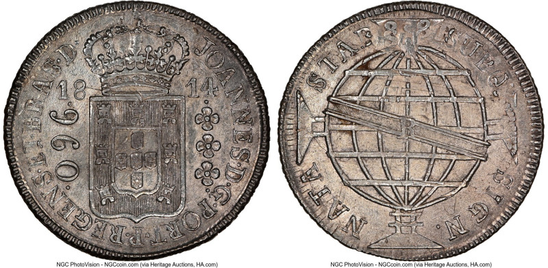 João Prince Regent 960 Reis 1814-R MS63 NGC, Rio de Janeiro mint, KM307.3, LMB-4...