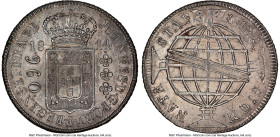 João Prince Regent 960 Reis 1814-R MS63 NGC, Rio de Janeiro mint, KM307.3, LMB-424. Overstruck on a Spanish Colonial So-FJ. From the Colección Val y M...