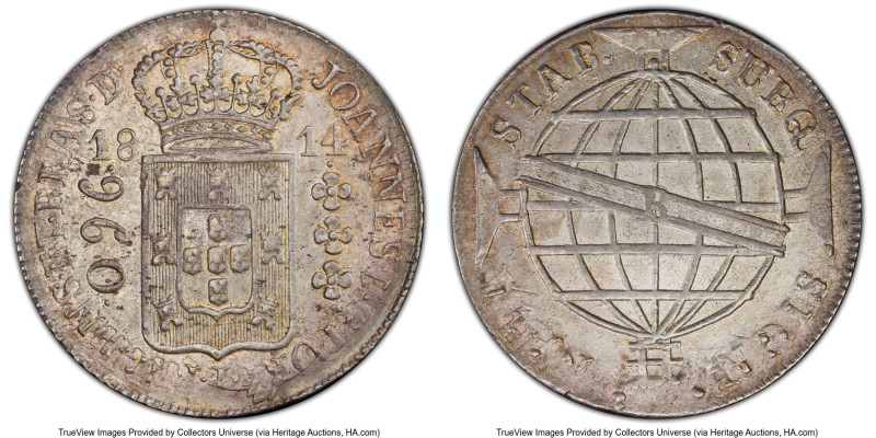 João Prince Regent 960 Reis 1814-R MS62 PCGS, Rio de Janeiro mint, KM307.3, LMB-...