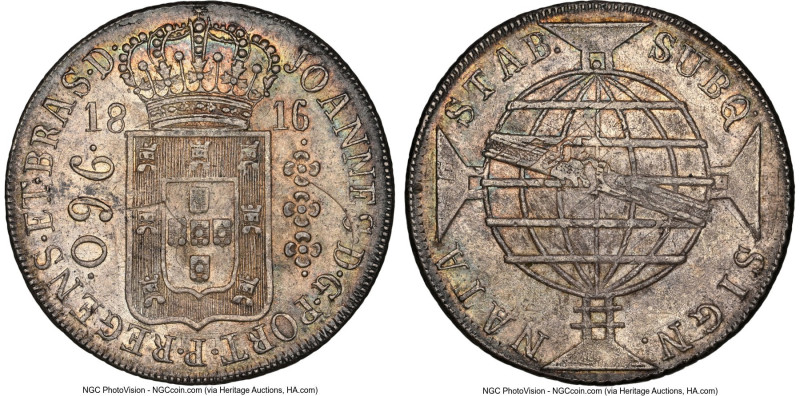 João Prince Regent 960 Reis 1816-R MS63 NGC, Rio de Janeiro mint, KM313, LMB-426...