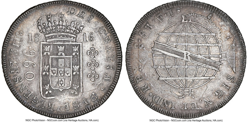 João Prince Regent 960 Reis 1816-R AU50 NGC, Rio de Janeiro mint, KM313, LMB-426...