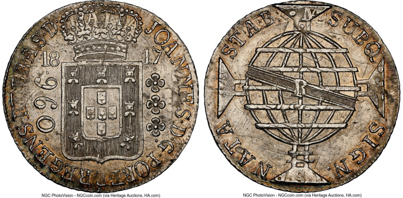 João Prince Regent 960 Reis 1817-R MS65 NGC, Rio de Janeiro mint, KM307.3, LMB-4...