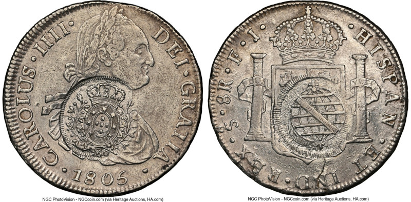 Minas Gerais. João Prince Regent Counterstamped 960 Reis ND (1808) AU Details (C...