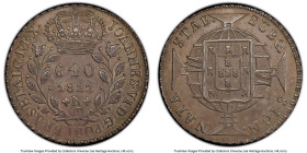 João VI 640 Reis 1822-R AU55 PCGS, Rio de Janeiro mint, KM325.2, LMB-475. Mintage: 565. As the only known example certified by PCGS, this exclusive of...