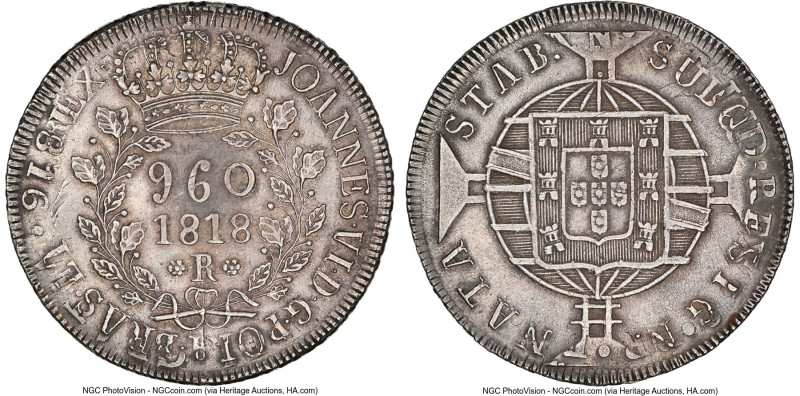 Pedro I 960 Reis 1825-R UNC Details (Cleaned) NGC, Rio de Janeiro mint, KM368.1,...