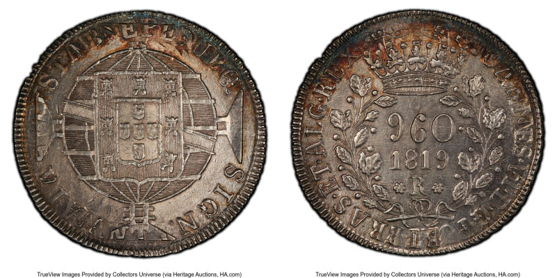 João VI 960 Reis 1819-R MS64 PCGS, Rio de Janeiro mint, KM326.1, LMB-477. Struck...