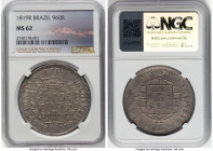 João VI 960 Reis 1819-R MS62 NGC, Rio de Janeiro mint, KM326.1, LMB-477. Overstruck on an 1815 So-FJ. From the Colección Val y Mexía HID09801242017 © ...