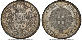 João VI 960 Reis 1820-R MS64 NGC, Rio de Janeiro mint, KM326.1, LMB-478. Overstruck on Spanish Colonial 8 Reales. Ranked at the third-highest grade po...