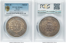 João VI 960 Reis 1821-R MS64 PCGS, Rio de Janeiro mint, KM326.1, LMB-479. Overstruck on Spanish Colonial 8 Reales. Ranked at the penultimate grade poi...