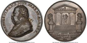João VI silver "Proclamation" Medal 1820-Dated UNC Details (Reverse Graffiti) NGC, VC-19. By Z. Ferrez. 50mm. Struck in confirmation of João VI as rul...