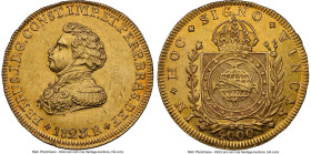 Pedro I gold 4000 Reis 1823-R MS62 NGC, Rio de Janeiro mint, KM369.1, LMB-593. A level of preservation we have not offered for this initial year of ty...