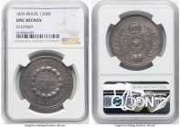 Pedro II 1200 Reis 1835 UNC Details (Cleaned) NGC, Rio de Janeiro mint, KM454, LMB-553. Mintage: 10,616. A scarce issue with light hairlines that are ...