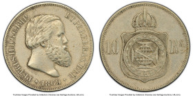 Pedro II Specimen Pattern 10 Reis 1869 SP45 PCGS, Rio de Janeiro mint, KM-Pn133. Mintage: 450. With only three certified offerings known to PCGS, this...