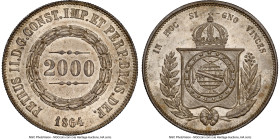 Pedro II 2000 Reis 1864 MS62 NGC, Rio de Janeiro mint, KM466, LMB-623. HID09801242017 © 2023 Heritage Auctions | All Rights Reserved