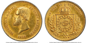 Pedro II gold 5000 Reis 1856 AU Details (Tooled) PCGS, Rio de Janeiro mint, KM470, LMB-639. HID09801242017 © 2023 Heritage Auctions | All Rights Reser...