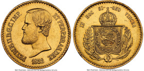 Pedro II gold 20000 Reis 1852 UNC Details (Cleaned) NGC, Rio de Janeiro mint, KM463, LMB-636. Mintage: 185,670. A splendid example of this two year ty...