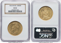 Pedro II gold 20000 Reis 1856 XF45 NGC, Rio de Janeiro mint, KM468, LMB-676. HID09801242017 © 2023 Heritage Auctions | All Rights Reserved