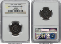 Republic "400th Anniversary of Discovery" 400 Reis 1900 MS64 NGC, Rio de Janeiro mint, KM499, LMB-677. Just two examples of this popular one-year type...