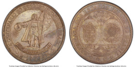 Republic "400th Discovery Anniversary" 4000 Reis 1900 AU58 PCGS, Rio de Janeiro mint, KM502.1, LMB-680. 16 Rays. HID09801242017 © 2023 Heritage Auctio...